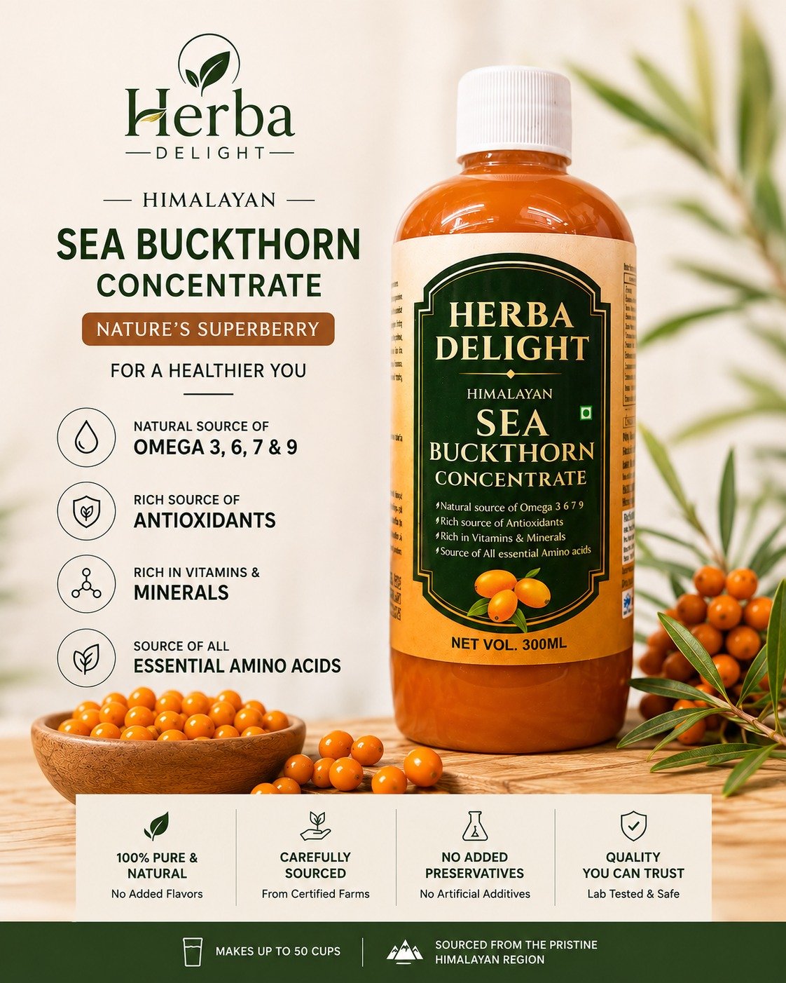 Herba Delight Himalayan Sea Buckthorn Concentrate Juice
