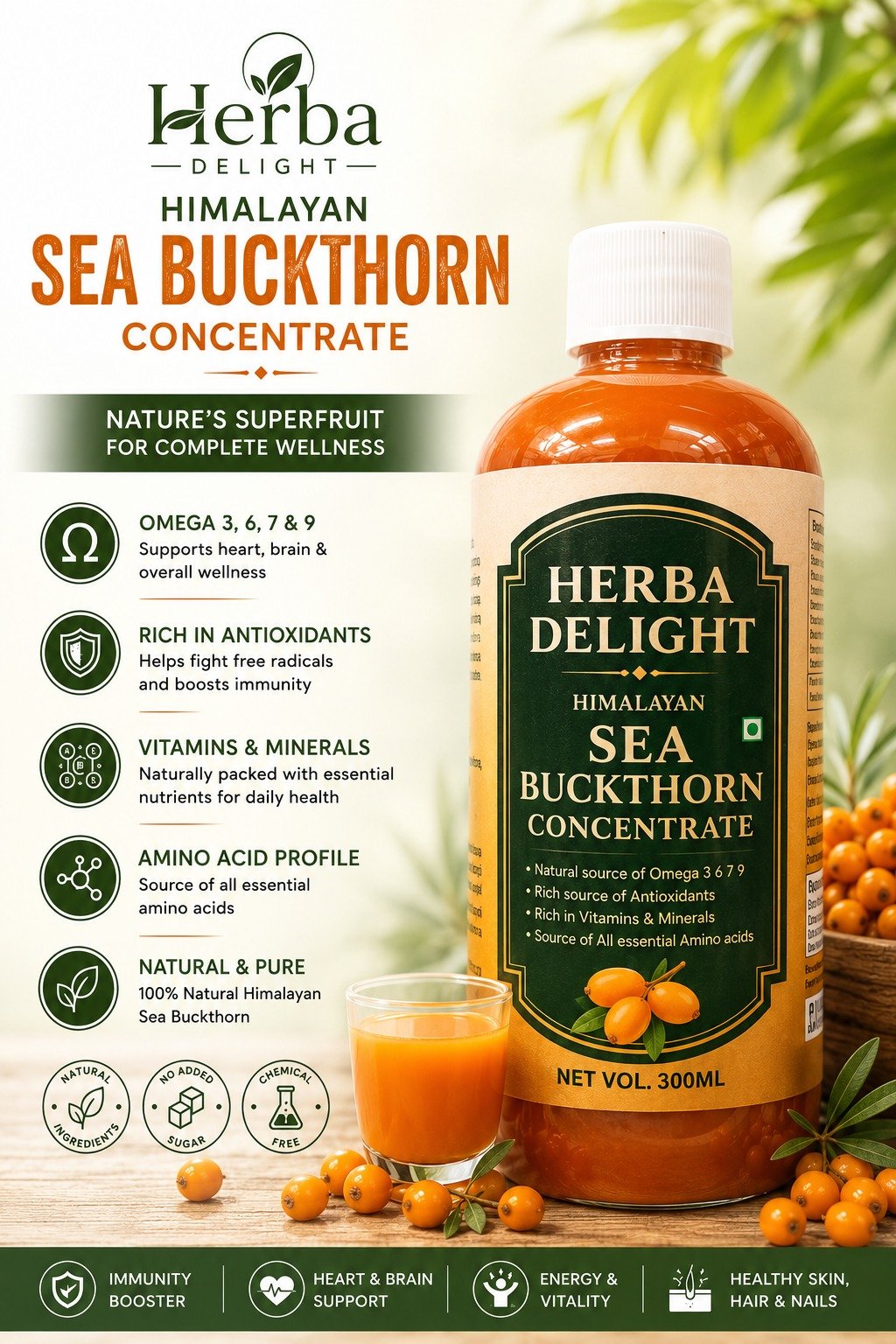 Herba Delight Himalayan Sea Buckthorn Concentrate Juice